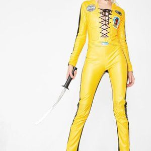 Dolls Kill Trickz n Treatz Kill Bill The Bride Black Mamba Assassin Jumpsuit